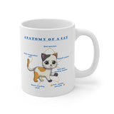 Anatomy of a Cat 11oz White Mug [EYE CATCHING, ATTRACTIVE and AMUSING DESIGN] EXPRESS ITEM: 8-14 Business Days Shipping