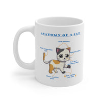 Anatomy of a Cat 11oz White Mug [EYE CATCHING, ATTRACTIVE and AMUSING DESIGN] EXPRESS ITEM: 8-14 Business Days Shipping