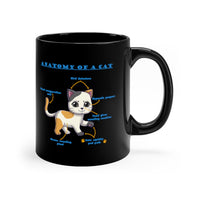 Anatomy of a Cat 11oz White Mug [EYE CATCHING, ATTRACTIVE and AMUSING DESIGN] EXPRESS ITEM: 8-14 Business Days Shipping