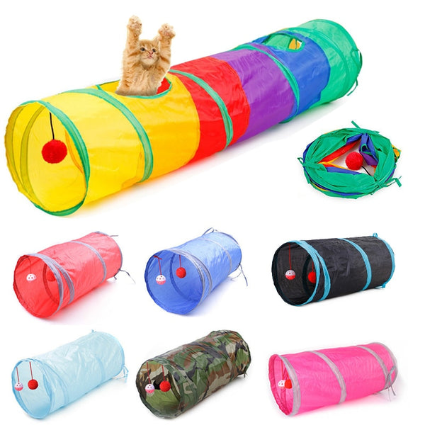 Colorful Rainbow Tunnel with Integrated Toy.