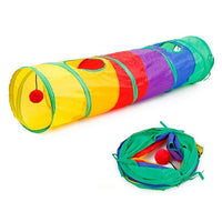 Colorful Rainbow Tunnel with Integrated Toy.