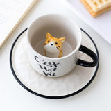 Cute and Practical Novelty Cup and Saucer - a Perfect Gift for Cat Lovers!