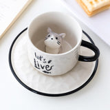 Cute and Practical Novelty Cup and Saucer - a Perfect Gift for Cat Lovers!