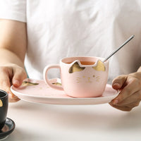 Cute and Practical Novelty Cup and Saucer - a Perfect Gift for Cat Lovers!