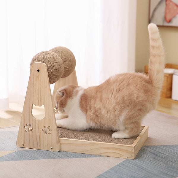 Cat Scratching Double Ball with Integrated Scratching Board